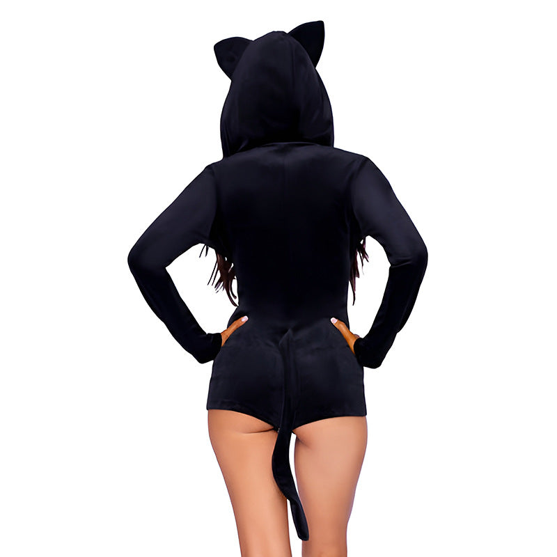 Sexy Catwoman Cosplay Lingerie Set for Easter – Halloween Animal Roleplay Costume