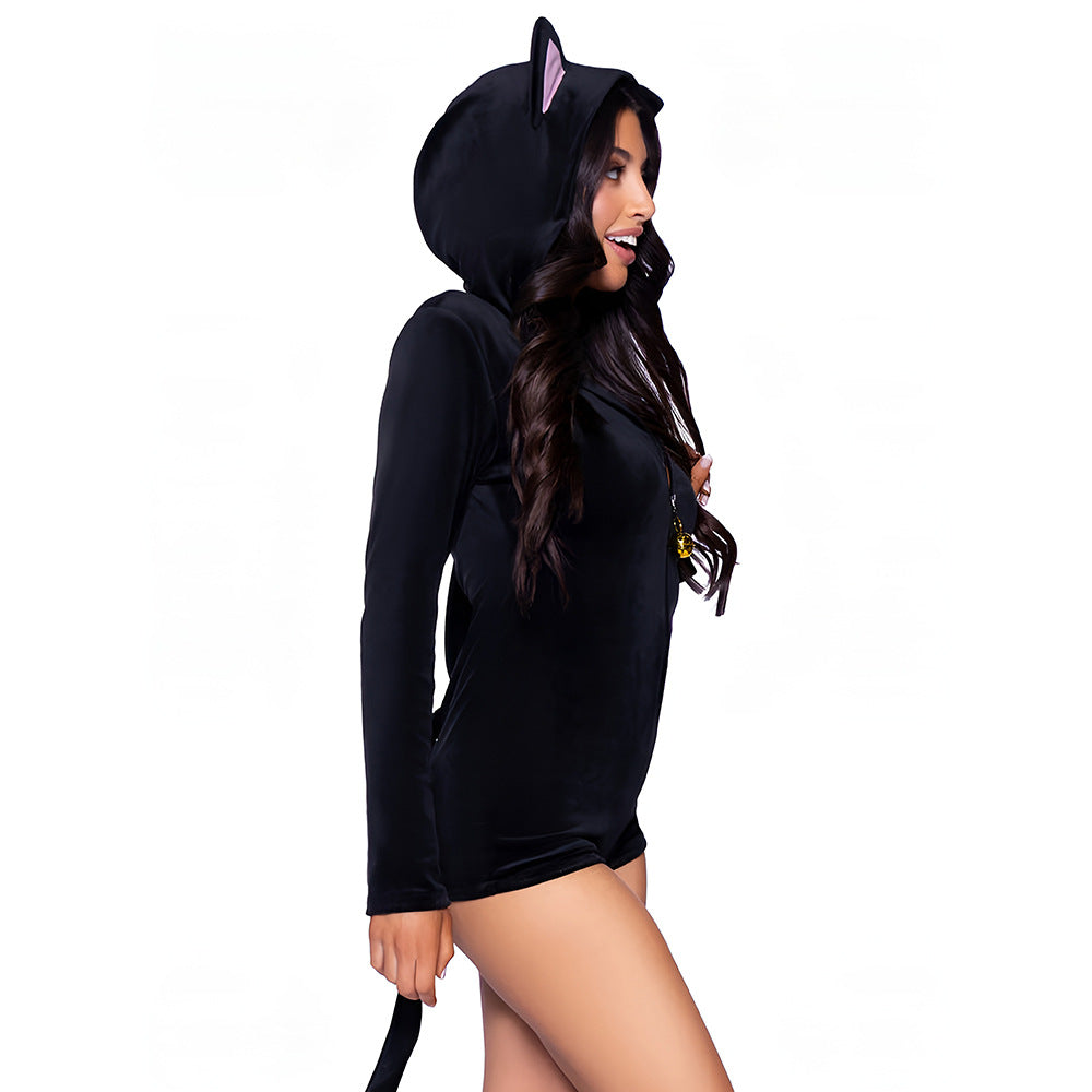 Sexy Catwoman Cosplay Lingerie Set for Easter – Halloween Animal Roleplay Costume