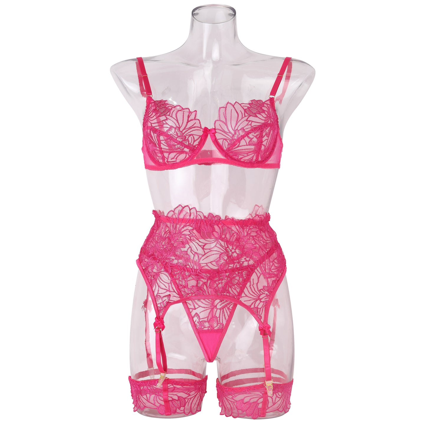 White Embroidered Erotic Lingerie Set - Lslingerie