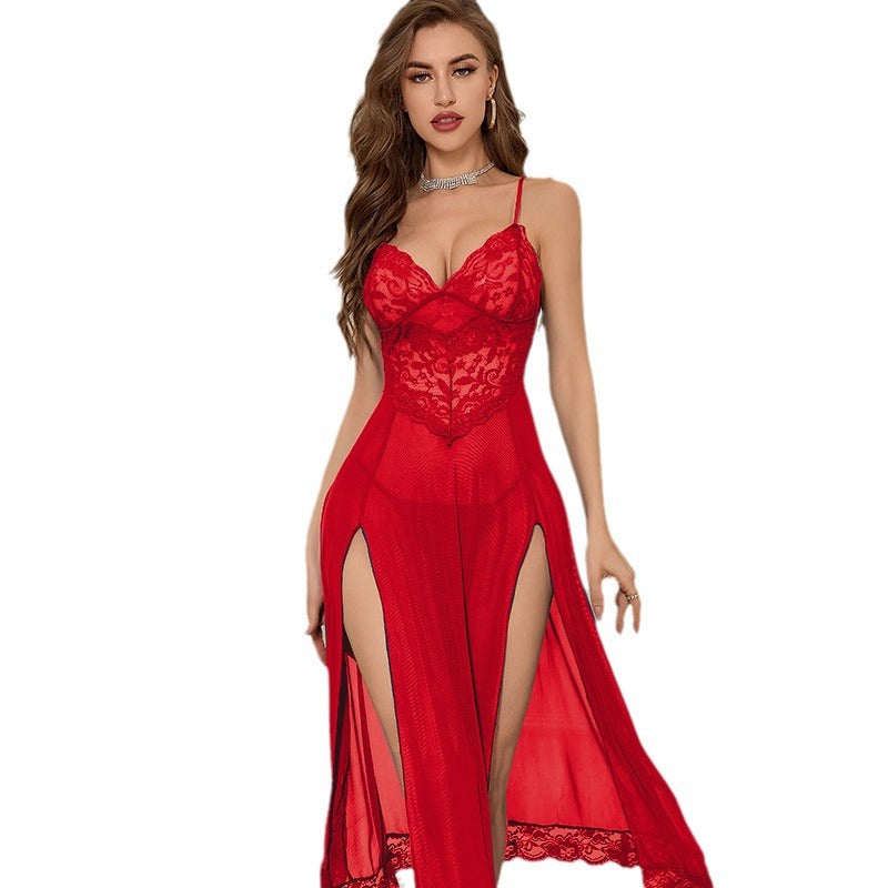 Sexy long dress lingerie outfit with secretary uniform - Lslingerie